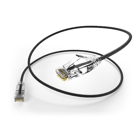 Unc Group Clearfit Slim Cat6 28Awg Patch Cable, Snagless, Black, 6 Inch, High CS6-06I-BLK